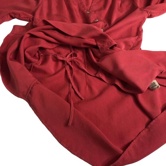 Soft Surroundings Top Womens XS Pink Asymmetrical Washed Tunic Lagenlook Blouse - Picture 7 of 16